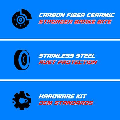 Dash4 F35-363 Carbon Ceramic Front Brake Pads with Hardware Kit for Select Chevrolet LUV 1997-2005, Honda Passport 1994-1995, Isuzu Amigo/Pickup 1988-1995/Rodeo/Trooper, Oldsmobile Cutlass 1976-1976