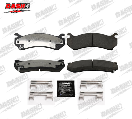 Dash4 F35-153 Carbon Ceramic Front Brake Pads with Hardware Kit for Select Chevrolet C20 1979-1987/G30/K20 Suburban/P20/P30/R2500/R2500 Suburban/V2500 Suburban, GMC G3500 1979-1996/K2500 1979-1986