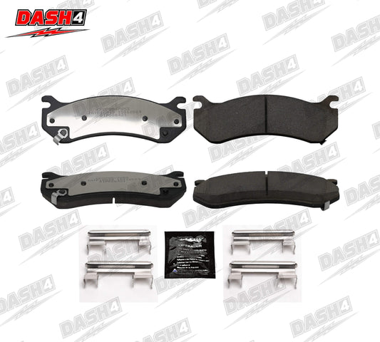 Dash4 F35-820 Carbon Ceramic Front Brake Pads with Hardware Kit for Dodge Dakota 2000-2002/Durango 2000-2002