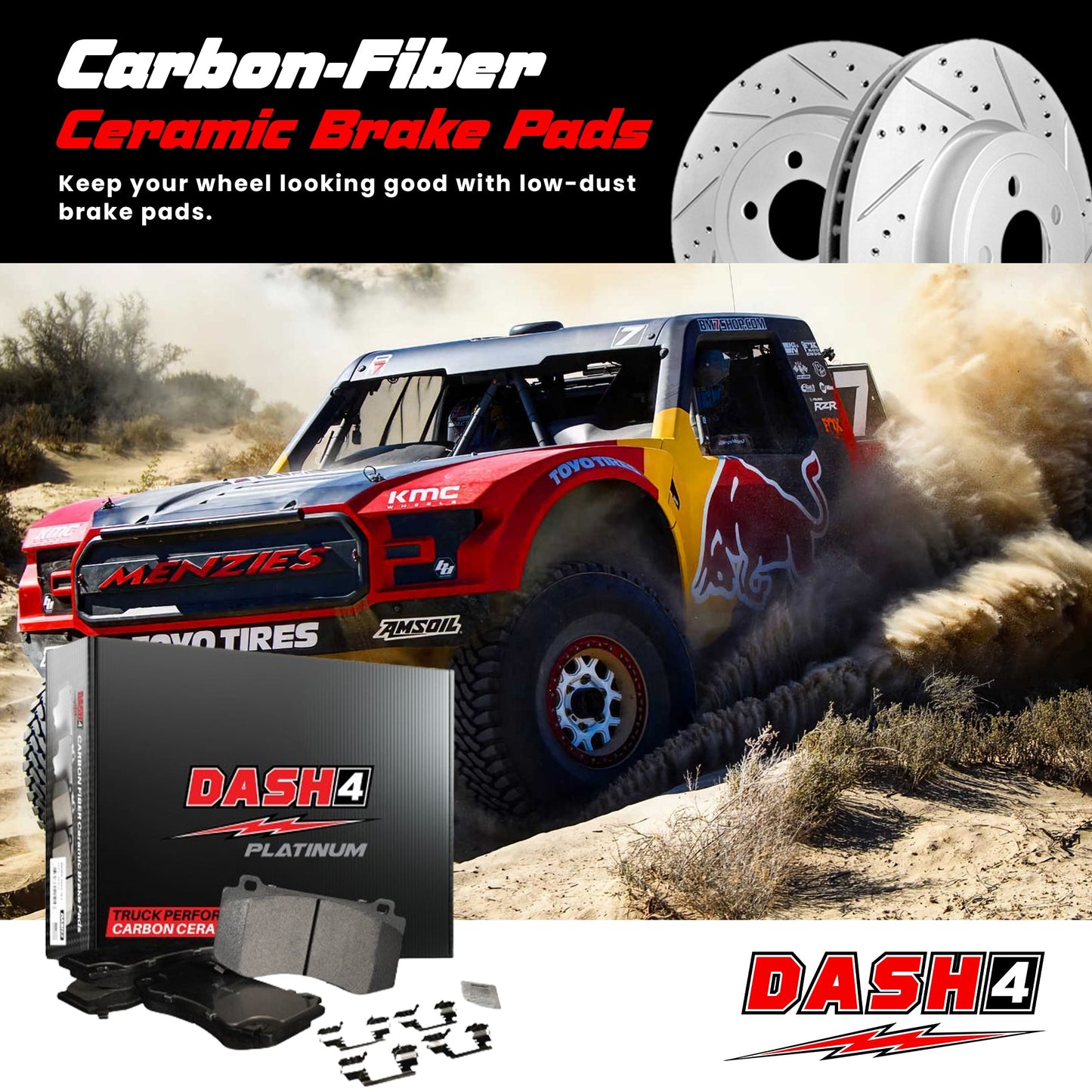 2014 Ram 4500 Dash4 Carbon Fiber Ceramic Brake Pads