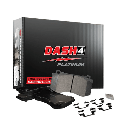 Dash4 F35-746 Carbon Ceramic Front Brake Pads with Hardware Kit for Dodge Dakota 1999-1999, Dodge Durango 1998-1999