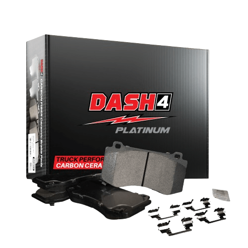 Dash4 F35-858 Carbon Ceramic Rear Brake Pads with Hardware Kit for Chrysler Town & Country 2001-2007/Voyager 2001-2003, Dodge Caravan 2001-2007/Grand Caravan 2001-2007