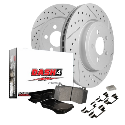 2000 Dodge Neon Dash4 Drilled Slotted Brake Kit Carbon Ceramic Brake Pads