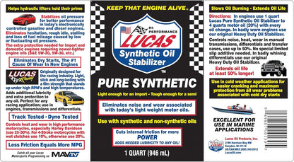 Lucas Oil 10130 Pure Synthetic Oil Stabilizer - 1 Quart